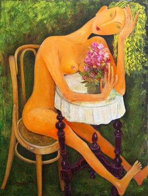 53.Afterthought.2018year 70x90cmOriginal Painting Oil on Canvas8500$ by ZAKIR AHMEDOV